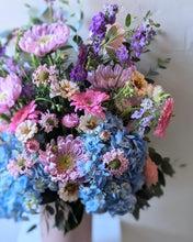 Load image into Gallery viewer, Pretty in Pink floral arrangement in a pink ceramic vase