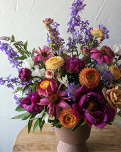 Load image into Gallery viewer, Artisan flower arrangement in a modern ceramic vase for Local Flower Delivery