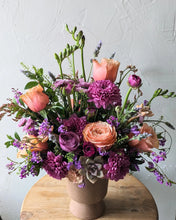 Load image into Gallery viewer, Artisan flower arrangement in a modern ceramic vase for Local Flower Delivery