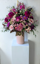 Load image into Gallery viewer, Pretty in Pink floral arrangement in a pink ceramic vase