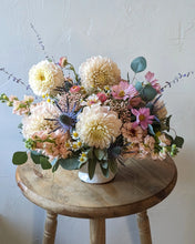 Load image into Gallery viewer, Artisan arrangement in white ceramic vessel for Local Flower Delivery
