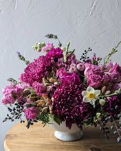 Load image into Gallery viewer, Artisan arrangement in white ceramic vessel for Local Flower Delivery
