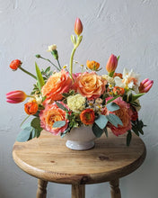 Load image into Gallery viewer, Artisan arrangement in white ceramic vessel for Local Flower Delivery
