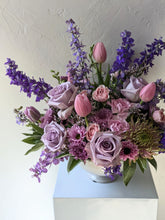 Load image into Gallery viewer, Artisan arrangement in white ceramic vessel for Local Flower Delivery
