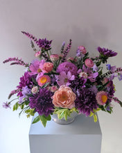 Load image into Gallery viewer, Artisan arrangement in white ceramic vessel for Local Flower Delivery
