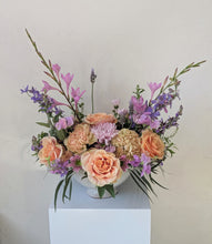 Load image into Gallery viewer, Artisan arrangement in white ceramic vessel for Local Flower Delivery
