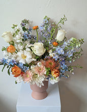 Load image into Gallery viewer, Artisan flower arrangement in a modern ceramic vase for Local Flower Delivery
