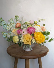 Load image into Gallery viewer, Artisan arrangement in white ceramic vessel for Local Flower Delivery
